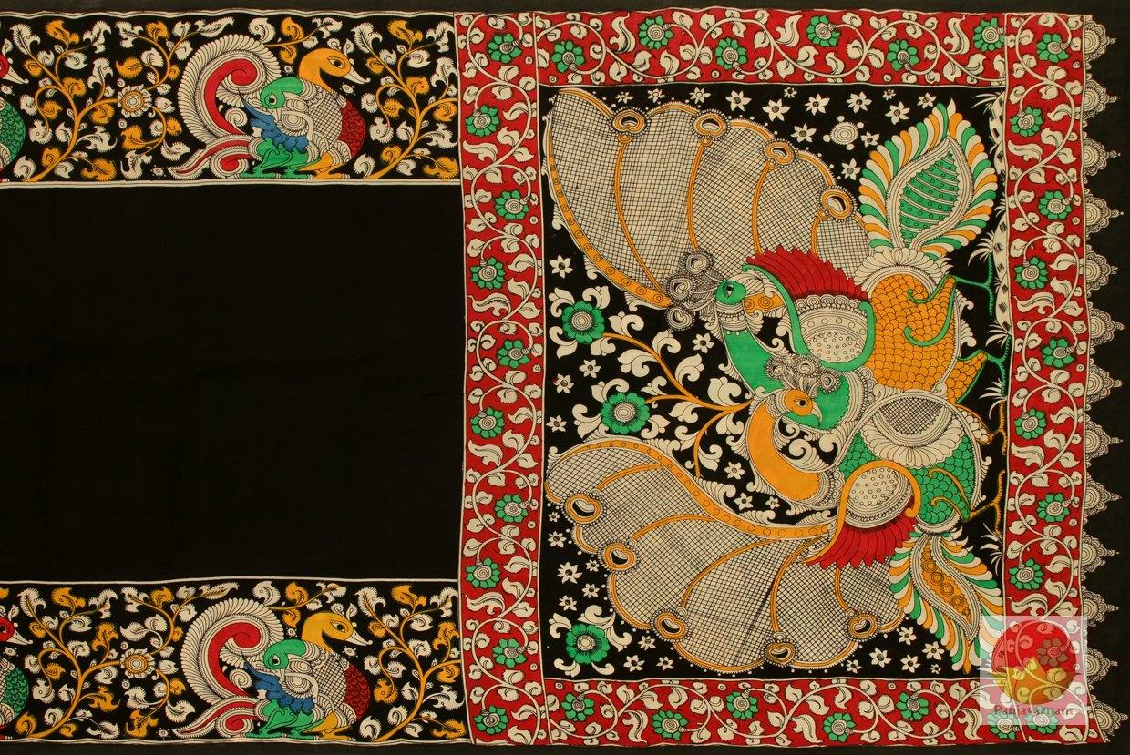 Kalamkari Silk Saree - Handpainted Pen Kalamkari - Organic Dyes - PKM 350 - Archives - Kalamkari Silk - Panjavarnam