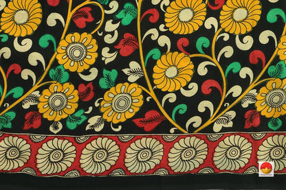 Kalamkari Silk Saree - Handpainted Silk Saree - Organic Dyes - PKM 448 - Archives - Kalamkari Silk - Panjavarnam