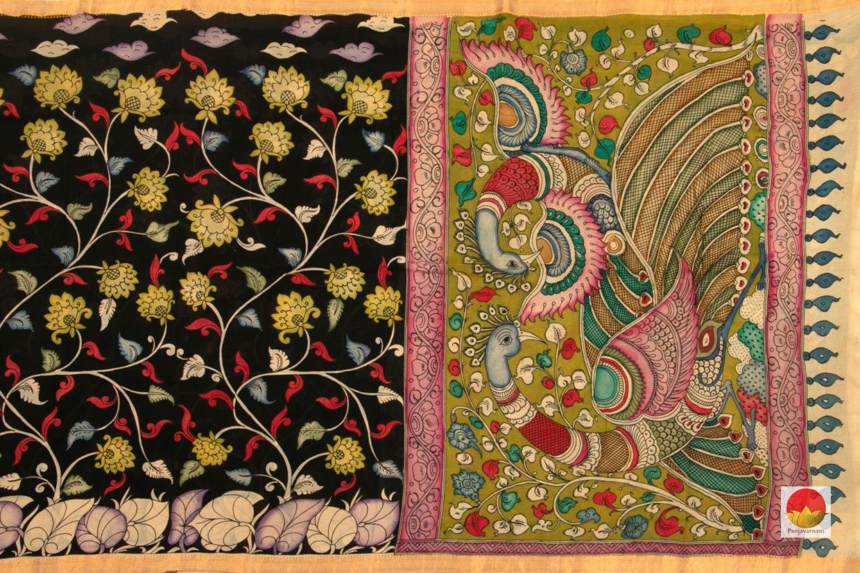 Kalamkari Silk Saree - Handpainted Silk - Vegetable Dyes - PKBD 422 - Kalamkari Silk - Panjavarnam