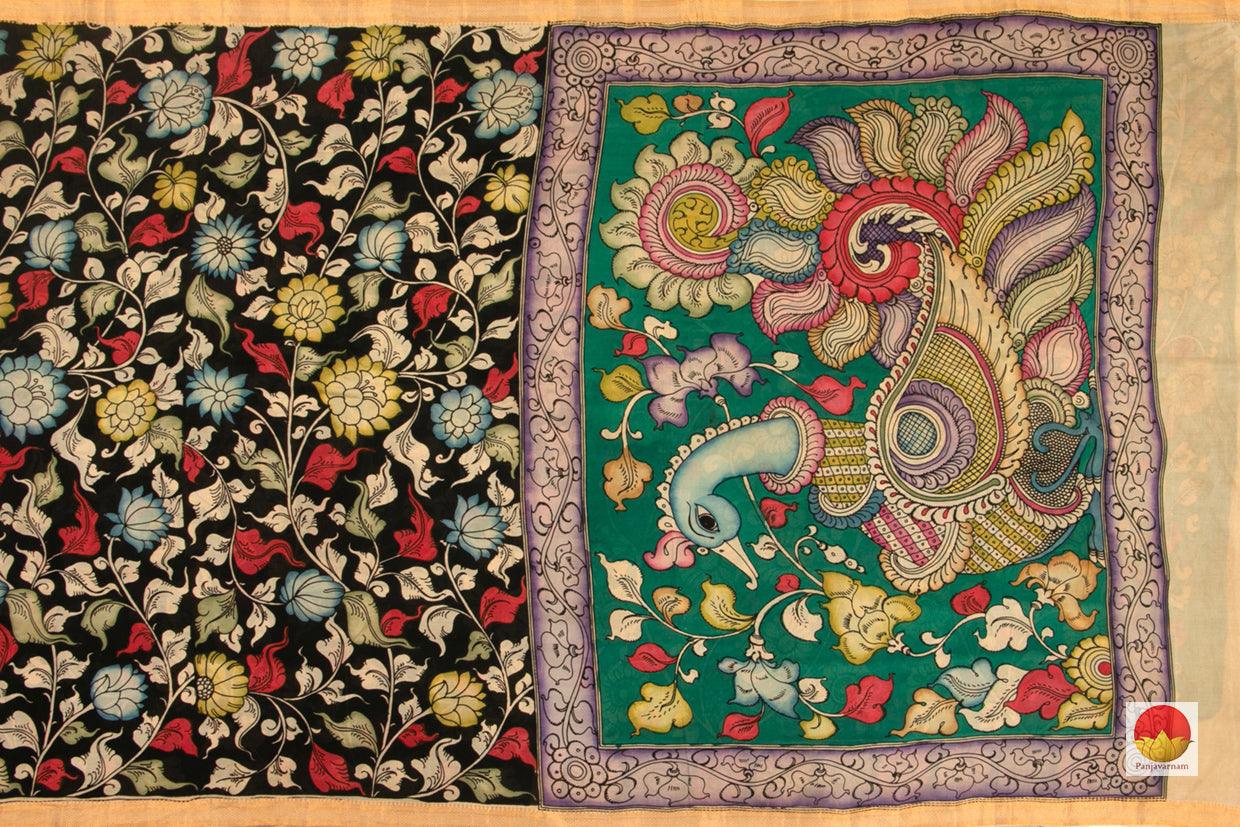 Kalamkari Silk Saree - Handpainted - Vegetable Dyes - PKBD 424 - Kalamkari Silk - Panjavarnam