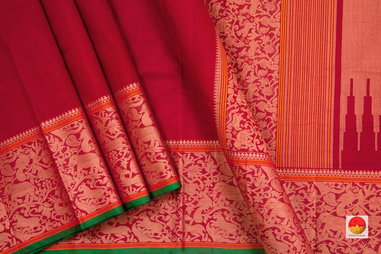 Kanchi Cotton Saree - Vana Singaram Border - Handwoven - KC 324 - Cotton Saree - Panjavarnam