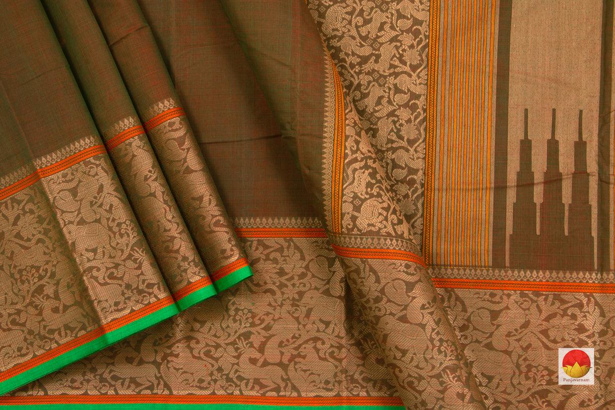 Kanchi Cotton Saree - Vana Singaram Border - Handwoven - KC 325 - Cotton Saree - Panjavarnam