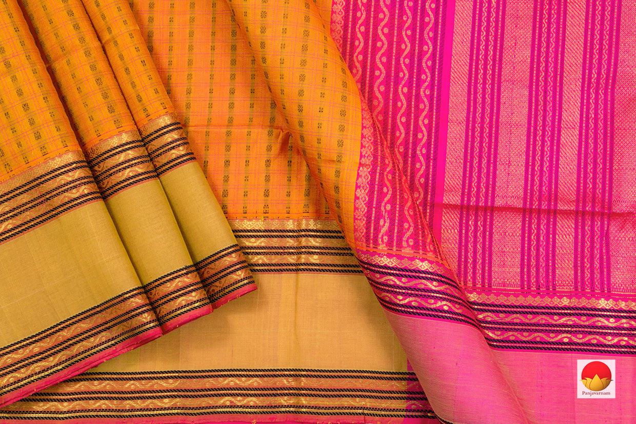 Kanchi Silk Cotton Saree - Handwoven - Lakshadeepam - KSC 1066 - Silk Cotton - Panjavarnam