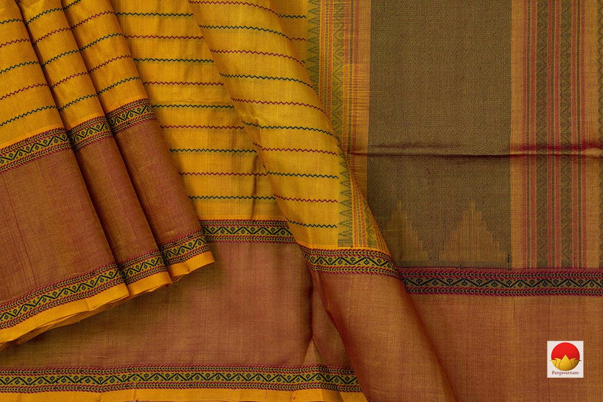 Kanchi Silk Cotton Saree - Veldhari Stripes - Handwoven - KSC 1145 - Silk Cotton - Panjavarnam