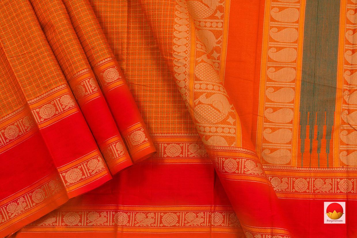 Kanchipuram Cotton Saree - Handwoven - Silk Thread Work - KC 339 - Cotton Saree - Panjavarnam