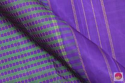 Kanchipuram Silk Saree - Blue & Green - Silk Thread Work - Pure Silk - Pure Zari - PV G 1963 Archives - Silk Sari - Panjavarnam