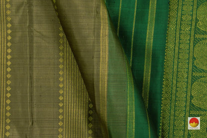 Kanchipuram Silk Saree - Borderless Handwoven Pure Silk - Pure Zari - PV NYC 152 - Silk Sari - Panjavarnam