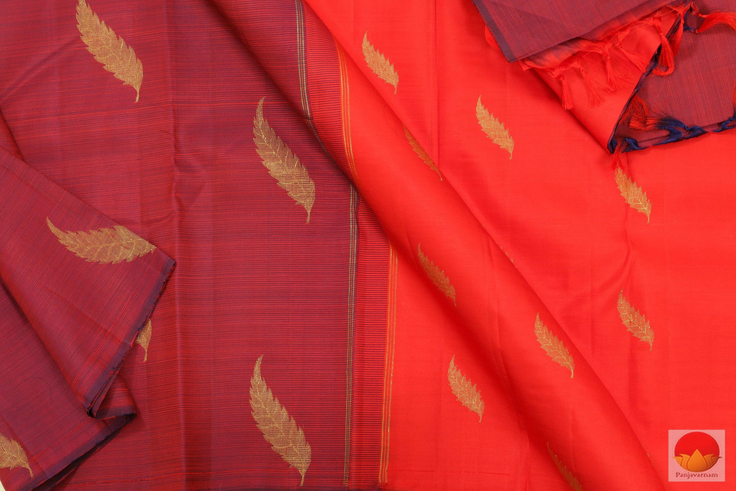 Kanchipuram Silk Saree - Borderless Handwoven Pure Silk - Pure Zari - PV SVS 2023 Archives - Silk Sari - Panjavarnam