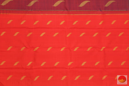 Kanchipuram Silk Saree - Borderless Handwoven Pure Silk - Pure Zari - PV SVS 2023 Archives - Silk Sari - Panjavarnam