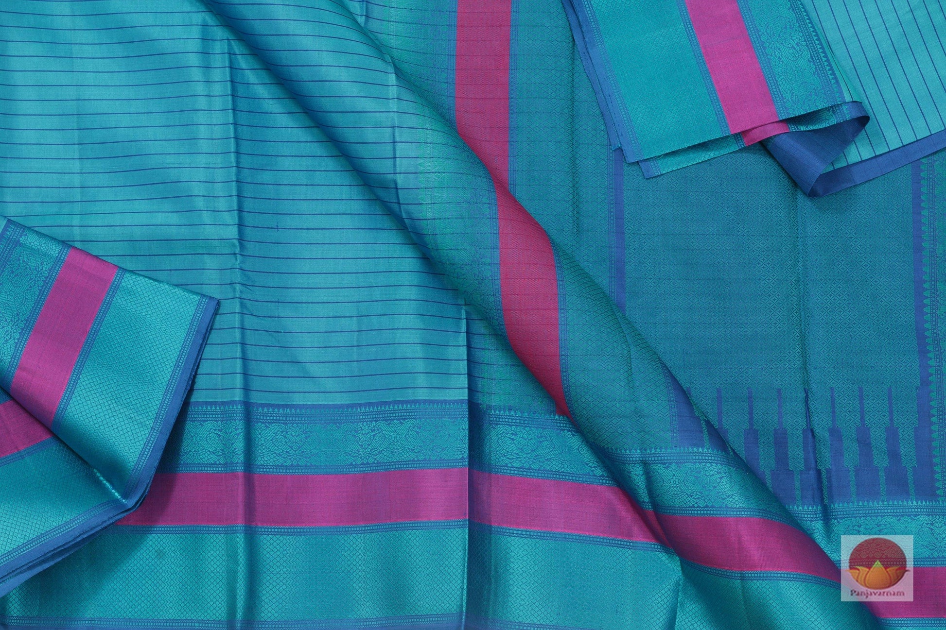 Kanchipuram Silk Saree - Handwoven - No Zari - PVNZ 114 - Archives - Silk Sari - Panjavarnam
