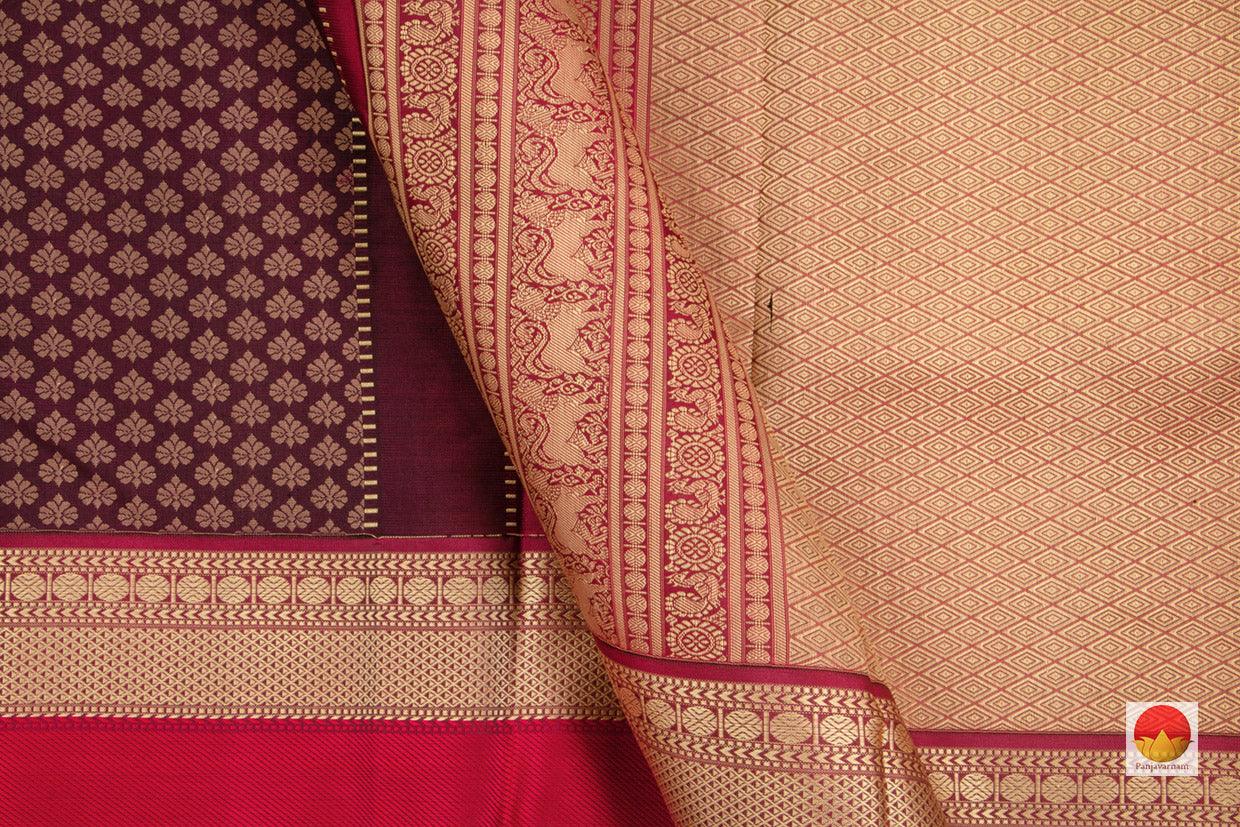 Kanchipuram Silk Saree - Handwoven Pure Silk - No Zari - PV NYC 129 - Silk Sari - Panjavarnam