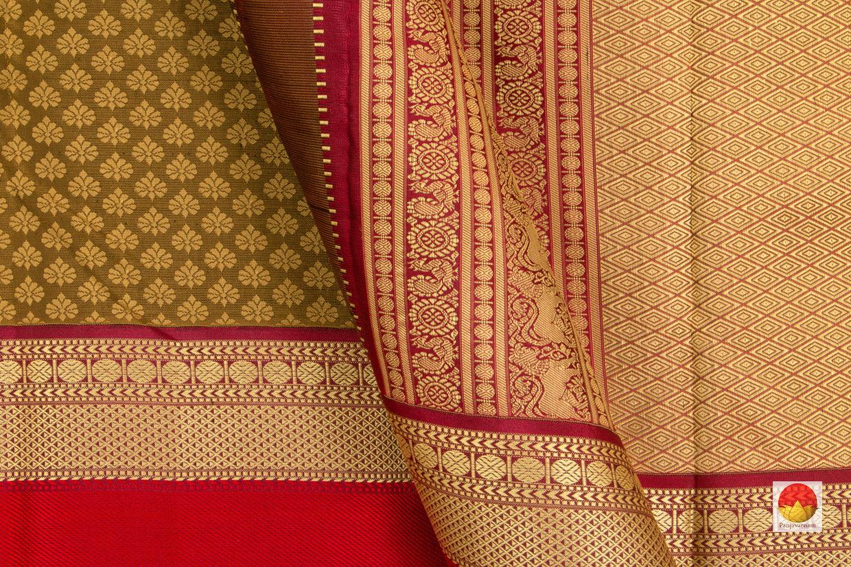 Kanchipuram Silk Saree - Handwoven Pure Silk - No Zari - PV NYC 173 - Silk Sari - Panjavarnam