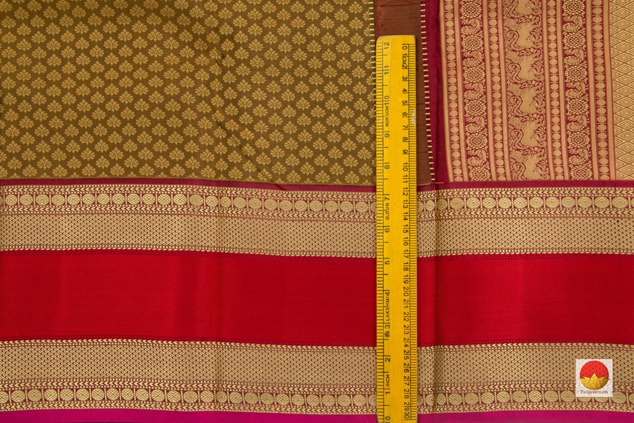 Kanchipuram Silk Saree - Handwoven Pure Silk - No Zari - PV NYC 173 - Silk Sari - Panjavarnam
