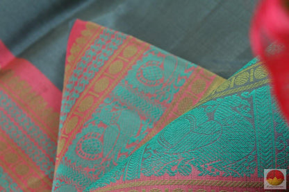 Kanchipuram Silk Saree - Handwoven Pure Silk - No Zari - PV NZ 132 - Archives - Silk Sari - Panjavarnam