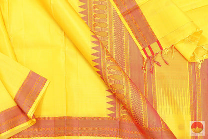 Kanchipuram Silk Saree - Handwoven Pure Silk - No Zari - PV NZ 4604 - Archives - Silk Sari - Panjavarnam