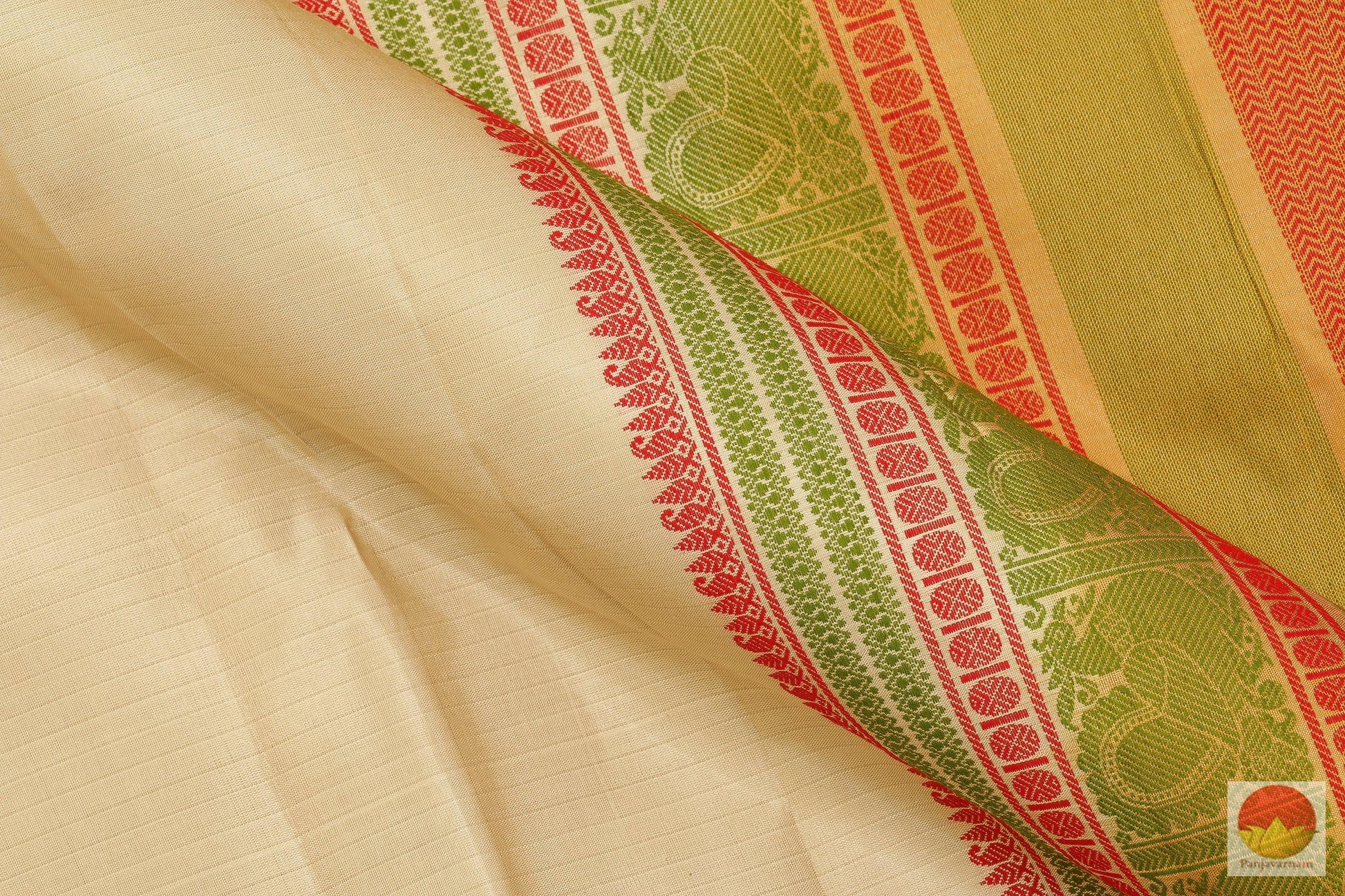 Kanchipuram Silk Saree - Handwoven Pure Silk - No Zari - PV NZ 4688 02 - Archives - Silk Sari - Panjavarnam