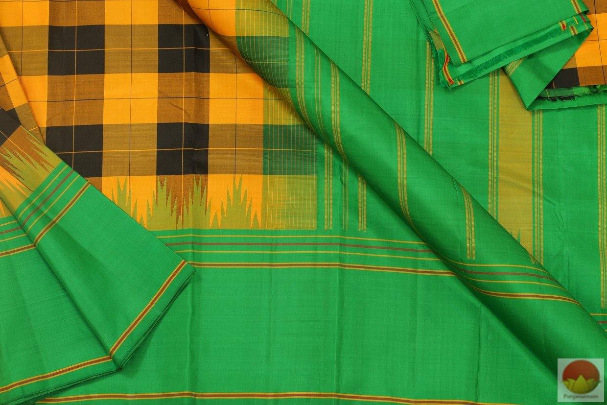 Kanchipuram Silk Saree - Handwoven Pure Silk - No Zari - PV RM NZ 151 - Silk Sari - Panjavarnam