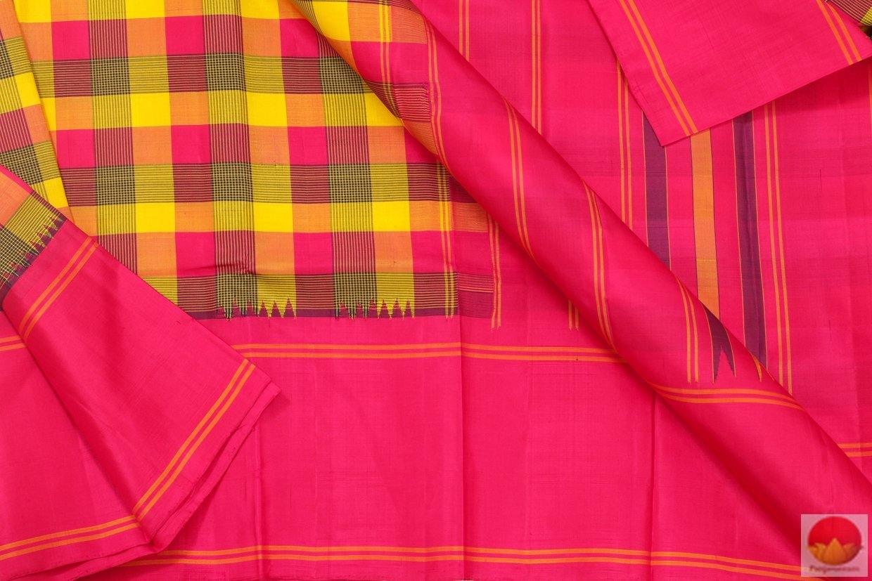 Kanchipuram Silk Saree - Handwoven Pure Silk - No Zari - PV RM NZ 154 - Archives - Silk Sari - Panjavarnam