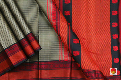 Kanchipuram Silk Saree - Handwoven Pure Silk - No Zari - PV RM NZ 300 - Archives - Silk Sari - Panjavarnam