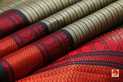 Kanchipuram Silk Saree - Handwoven Pure Silk - No Zari - PV RM NZ 300 - Archives - Silk Sari - Panjavarnam
