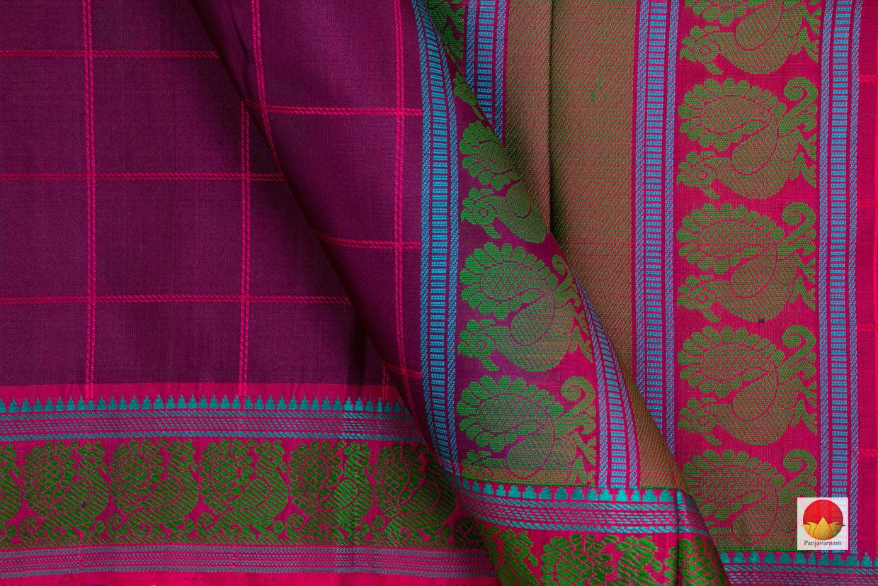 Kanchipuram Silk Saree - Handwoven Pure Silk - No Zari - PV RM NZ 318 - Archives - Silk Sari - Panjavarnam