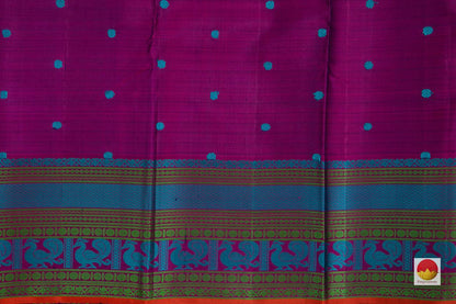 Kanchipuram Silk Saree - Handwoven Pure Silk - No Zari - PV RM NZ 321 - Archives - Silk Sari - Panjavarnam
