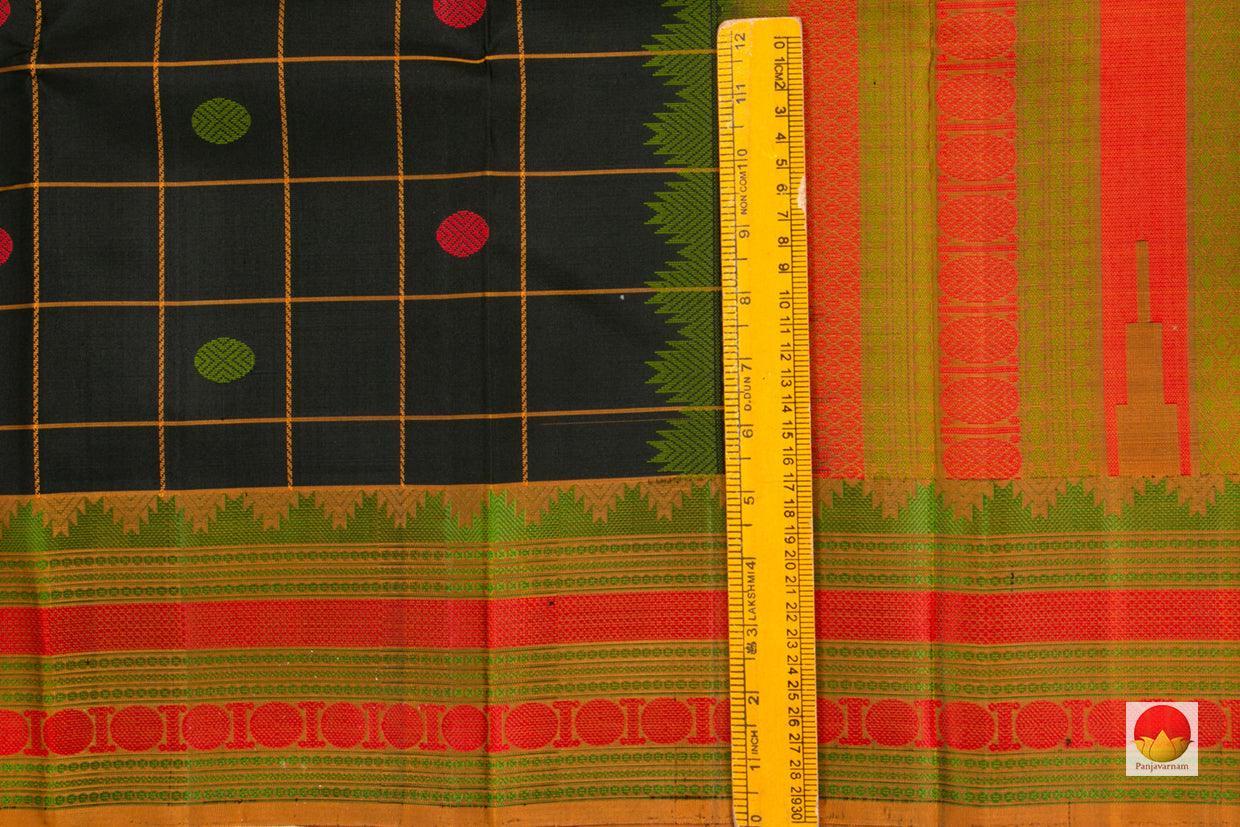 Kanchipuram Silk Saree - Handwoven Pure Silk - No Zari - PV RM NZ 322 - Silk Sari - Panjavarnam
