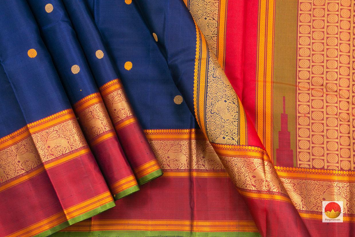 Kanchipuram Silk Saree - Handwoven Pure Silk - No Zari - PV RM NZ 351 - Silk Sari - Panjavarnam