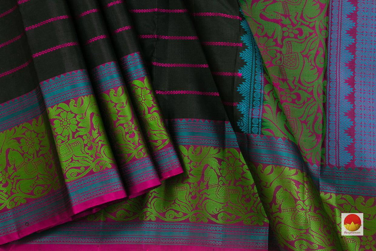 Kanchipuram Silk Saree - Handwoven Pure Silk - No Zari - PV RM NZ 355 - Silk Sari - Panjavarnam