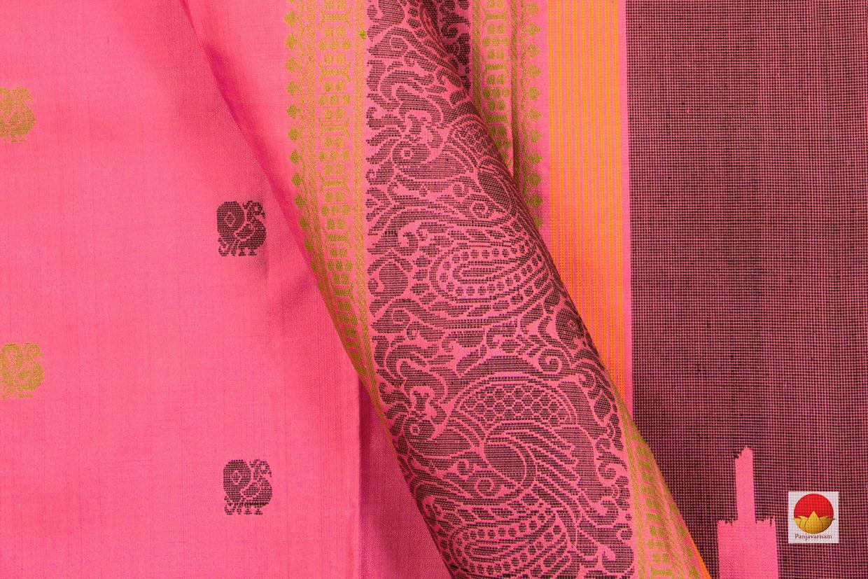 Kanchipuram Silk Saree - Handwoven Pure Silk - No Zari - PV RM NZ 361 - Silk Sari - Panjavarnam