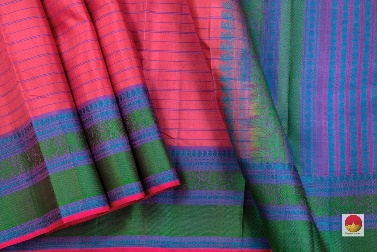 Kanchipuram Silk Saree - Handwoven Pure Silk - No Zari - PV RM NZ 369 - Silk Sari - Panjavarnam
