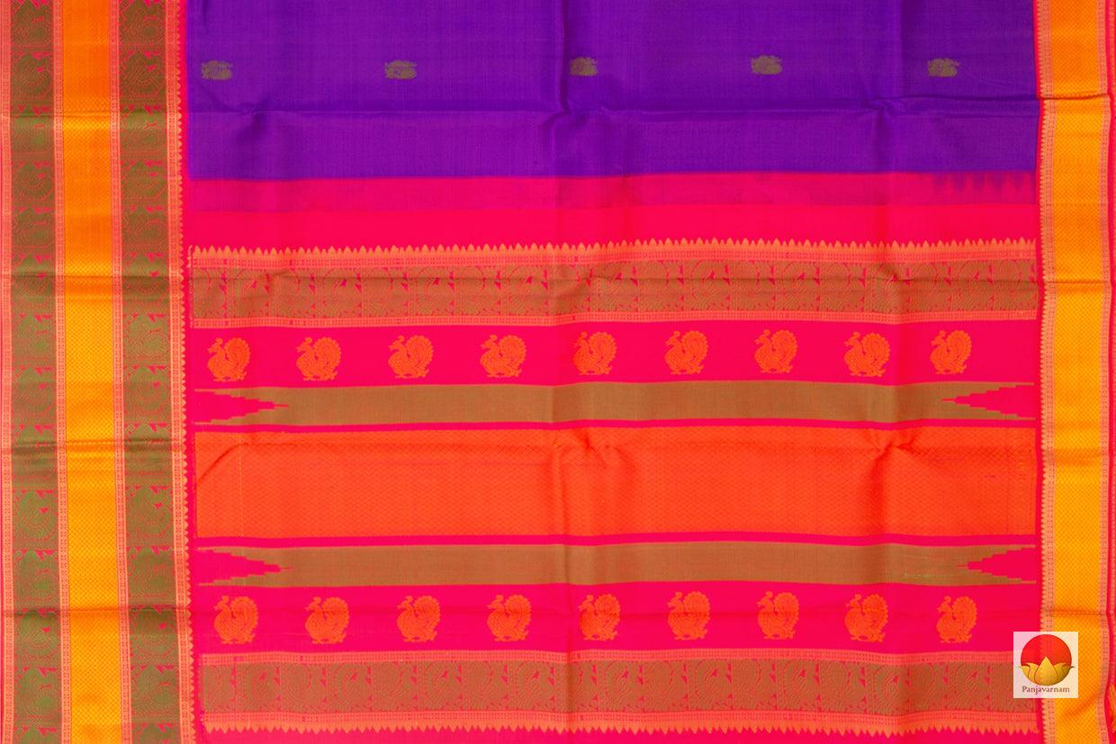 Kanchipuram Silk Saree - Handwoven Pure Silk - No Zari - PV RM NZ 371 - Silk Sari - Panjavarnam