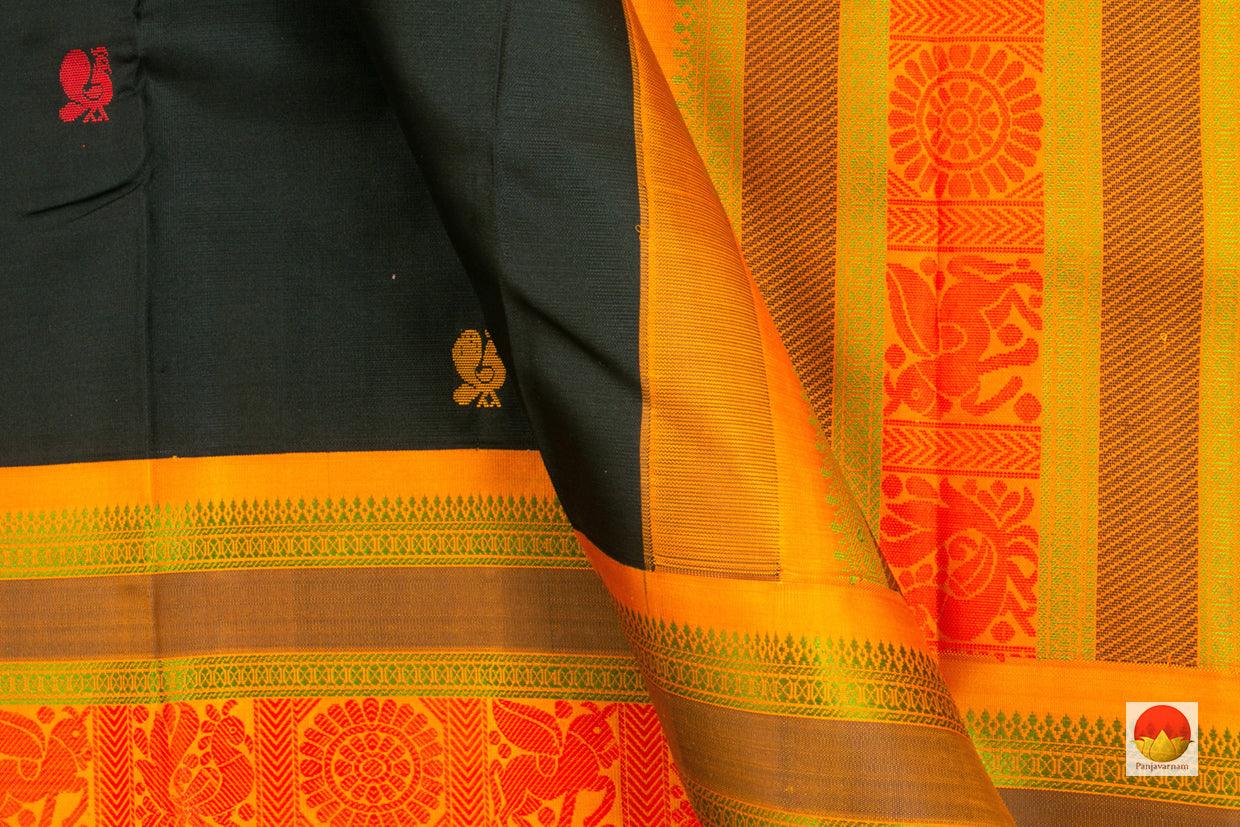 Kanchipuram Silk Saree - Handwoven Pure Silk - No Zari - PV RM NZ 373 - Silk Sari - Panjavarnam