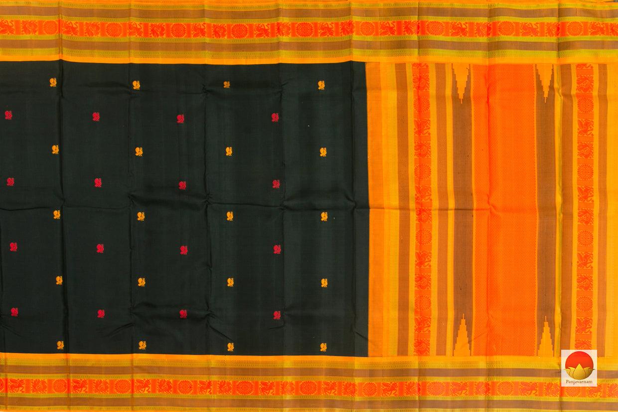 Kanchipuram Silk Saree - Handwoven Pure Silk - No Zari - PV RM NZ 373 - Silk Sari - Panjavarnam