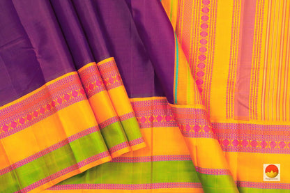Kanchipuram Silk Saree - Handwoven Pure Silk - No Zari - PV RM NZ 376 - Silk Sari - Panjavarnam
