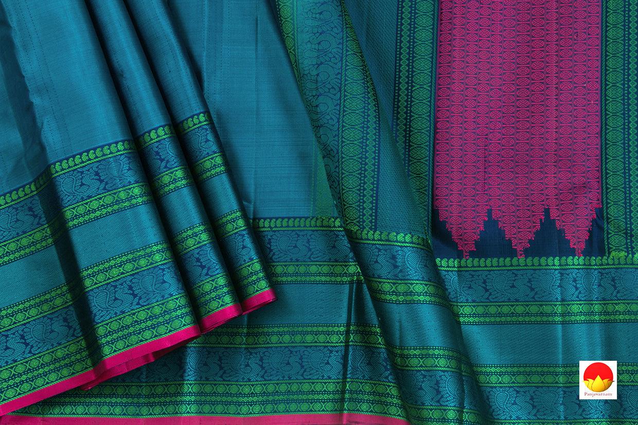 Kanchipuram Silk Saree - Handwoven Pure Silk - No Zari - PV RM NZ 381 - Silk Sari - Panjavarnam
