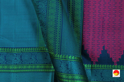 Kanchipuram Silk Saree - Handwoven Pure Silk - No Zari - PV RM NZ 381 - Silk Sari - Panjavarnam