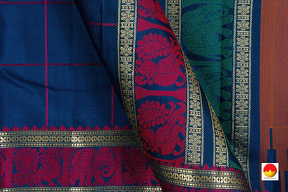 Kanchipuram Silk Saree - Handwoven Pure Silk - No Zari - PV RM NZ 384 - Silk Sari - Panjavarnam