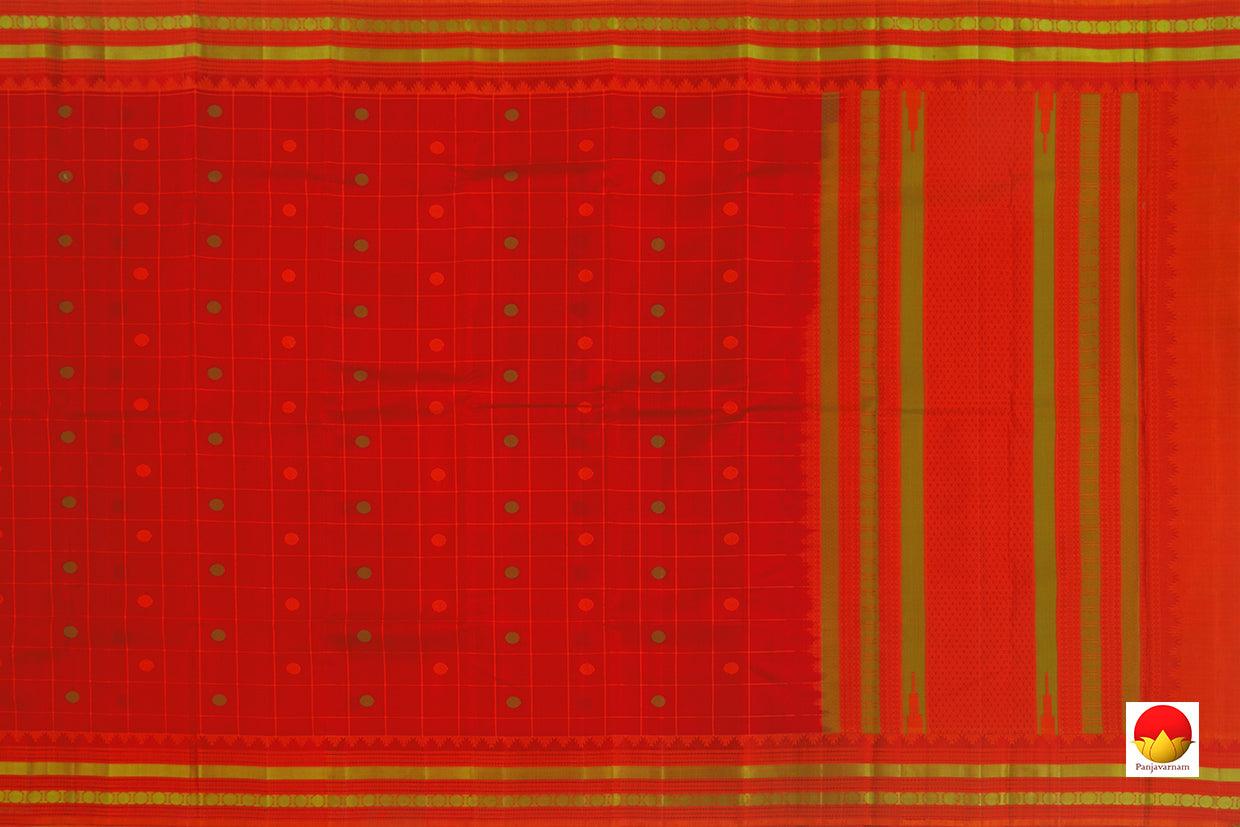 Kanchipuram Silk Saree - Handwoven Pure Silk - No Zari - PV RM NZ 389 - Silk Sari - Panjavarnam