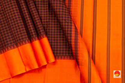 Kanchipuram Silk Saree - Handwoven Pure Silk - No Zari - PV SH NZ 237 - Silk Sari - Panjavarnam