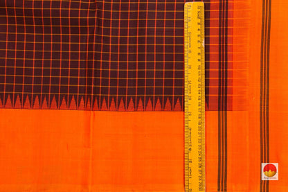 Kanchipuram Silk Saree - Handwoven Pure Silk - No Zari - PV SH NZ 237 - Silk Sari - Panjavarnam