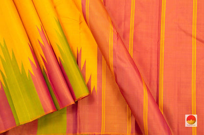 Kanchipuram Silk Saree - Handwoven Pure Silk - No Zari - PV SH NZ 238 - Silk Sari - Panjavarnam