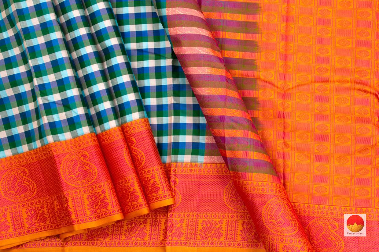 Kanchipuram Silk Saree - Handwoven Pure Silk - No Zari - PV SH NZ 239 - - Panjavarnam