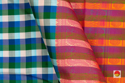Kanchipuram Silk Saree - Handwoven Pure Silk - No Zari - PV SH NZ 239 - - Panjavarnam
