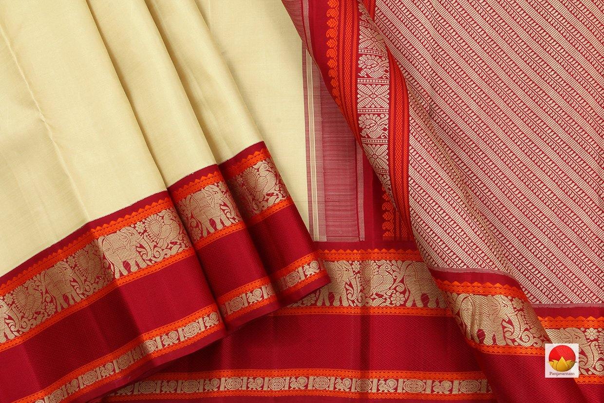 Kanchipuram Silk Saree - Handwoven Pure Silk - No Zari - PV SRI 1313 - Archives - Silk Sari - Panjavarnam
