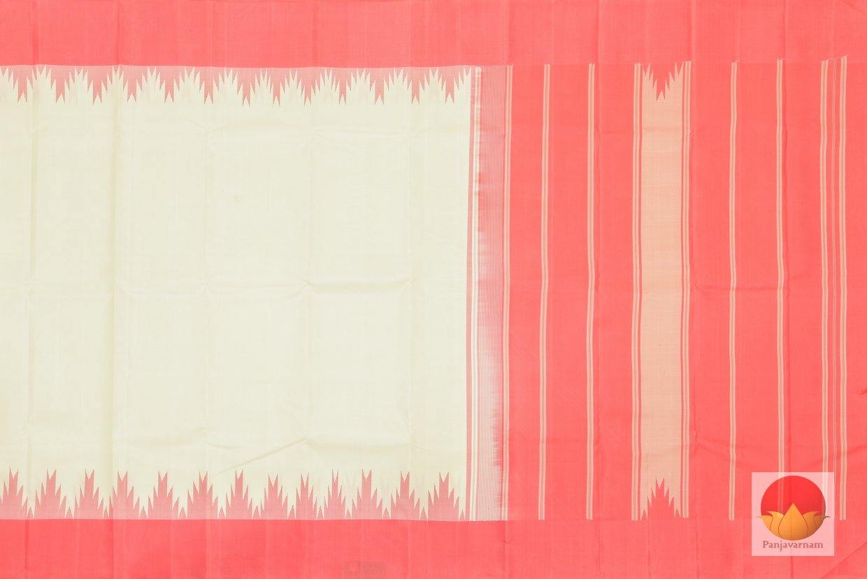 Kanchipuram Silk Saree - Handwoven Pure Silk - No Zari - Temple Border - PV SH NZ 175 - Silk Sari - Panjavarnam