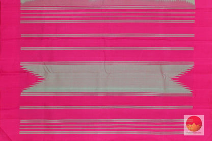Kanchipuram Silk Saree - Handwoven Pure Silk - No Zari - Temple Korvai Border - PV SH NZ 173 - Archives - Silk Sari - Panjavarnam