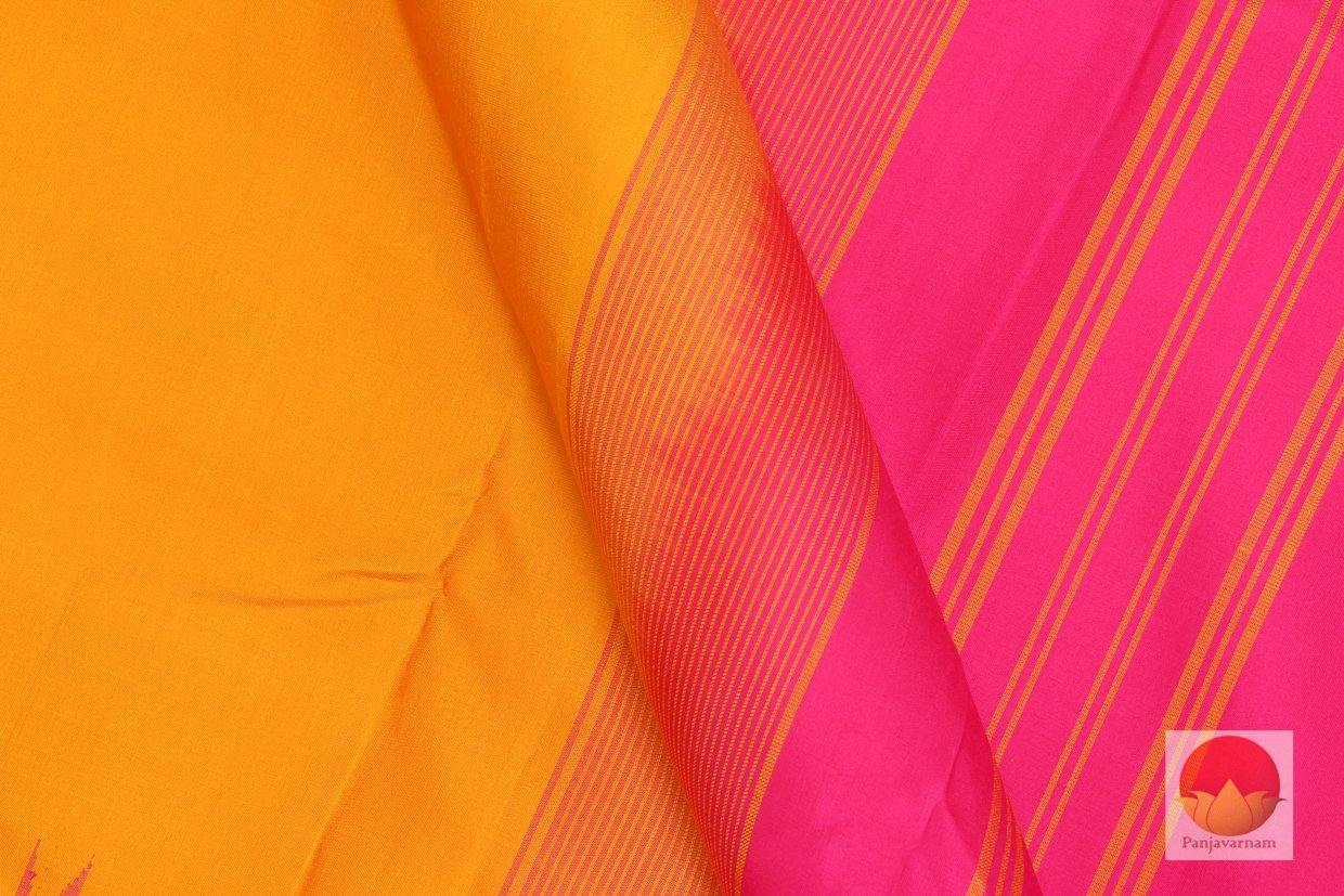 Kanchipuram Silk Saree - Handwoven Pure Silk - No Zari - Temple Korvai Border - PV SH NZ 177 - Archives - Silk Sari - Panjavarnam