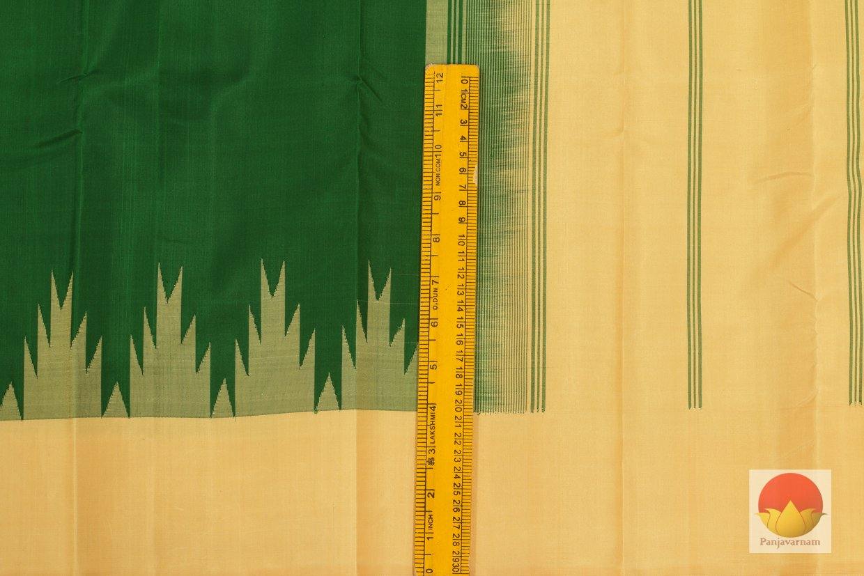 Kanchipuram Silk Saree - Handwoven Pure Silk - No Zari - Temple Korvai Border - PV SH NZ 181 - Archives - Silk Sari - Panjavarnam