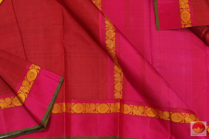 Kanchipuram Silk Saree - Handwoven Pure Silk - Non Zari - PV G 4203 - Archives - Silk Sari - Panjavarnam